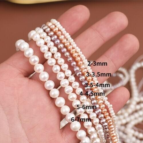 3A 3-12mm High Quality Natural Pearl Beads Zhuji Cultural Round Freshwater Pearls Strand for Women Necklace