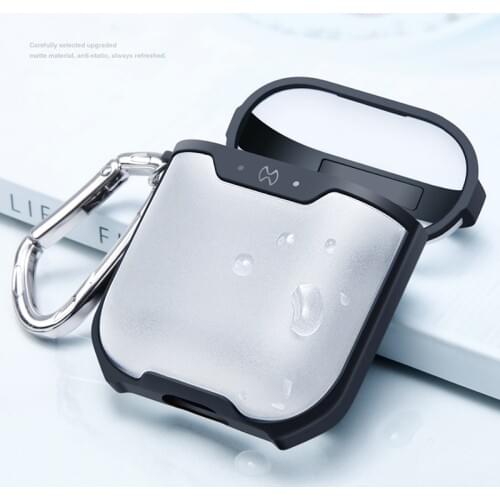 360 Shockproof Bag Airbags Bumper Case For Apple AirPods 2 Earphone Luxury Case Transparent Cover Hook waterproof Headphone Bag