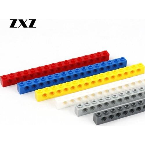 50 pieces Technical Brick 1 x 16 [15 Holes] Teaching Aids for Educational Institution Robot Accessory Bulk MOC Blocks 3703