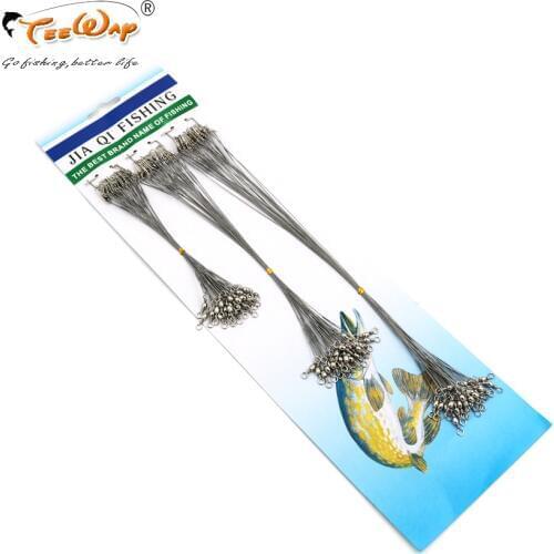72Pcs/Pack 15cm 23cm 30cm Fishing Line Steel Wire Leader With Rolling Swivels Duo-Lock Snap Fishing Accessory