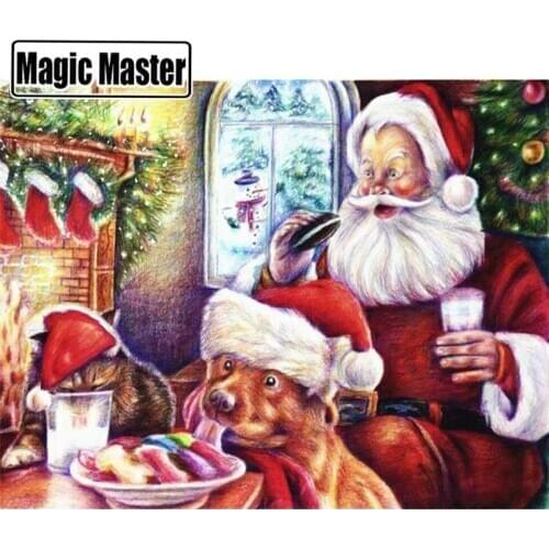 Diamond Painting Full Square Santa Diamond Mosaic Cartoon Cross Stitch Christmas 5d Diamond Art Pictures Of Rhinestones