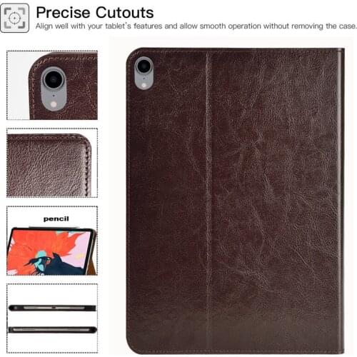 For Ipad pro 11 inch leather protective case for ipad 2018 12.9 new leather case real machine test Pencil
