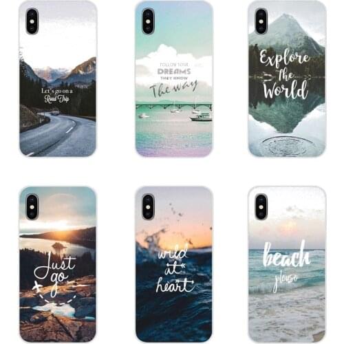 Soft Transparent Cover Bag For Huawei Honor 4C 5C 6X 7 7A 7C 8 9 10 8C 8S 8X 9X 10I 20 Lite Pro Travel mountain sea beach quotes