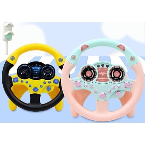 Eletric Simulation Steering Wheel Toy with Light Sound Baby Kids Musical Educational Copilot Stroller Steering Wheel Vocal Toys