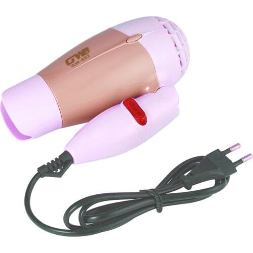 Mini Hair Dryer 1000W Hot Wind Low Noise Foldable Electric Hair Blower Hair Salon Styling Tools for Travel Home Use GW-662