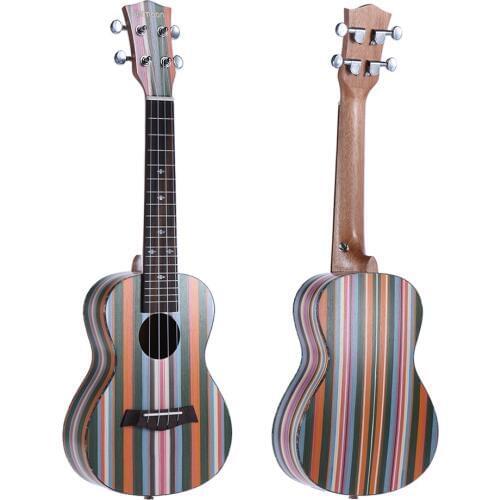 Hot Sale Colorized 24" Acoustic Soprano Ukulele Ukelele Uke Wooden 18 Frets 4 Strings Okoume Neck Rosewood Fingerboard