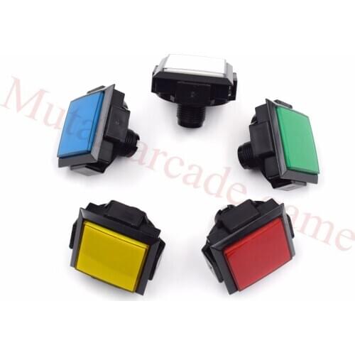 1PC 60*60mm 12V arcade game machine momentary big square led illuminated push button microswitch 5Colors available