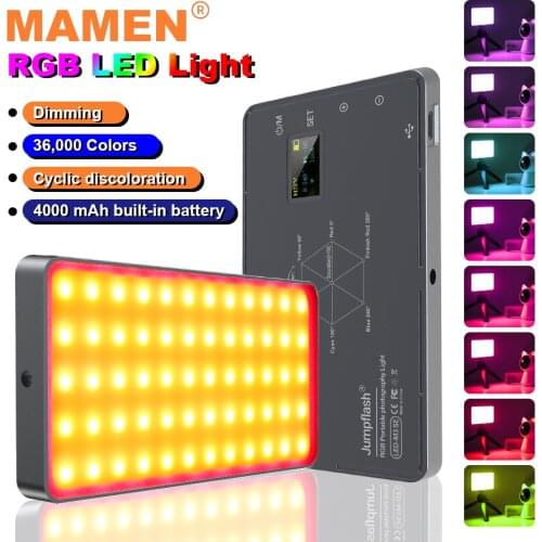 NEW RGB Photography Lighting Mini Video 72 LEDs Light Fill Light Built-in 4000mhA Battery for Phone Camera Shooting Studio