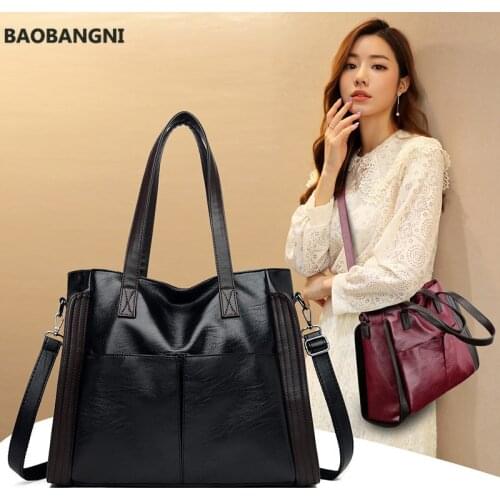 Korean Simple Large Capacity Soft Leather Bag For Women Fashion One Shoulder Messenger Bag Versatile Fashion Handbag Tote Bag