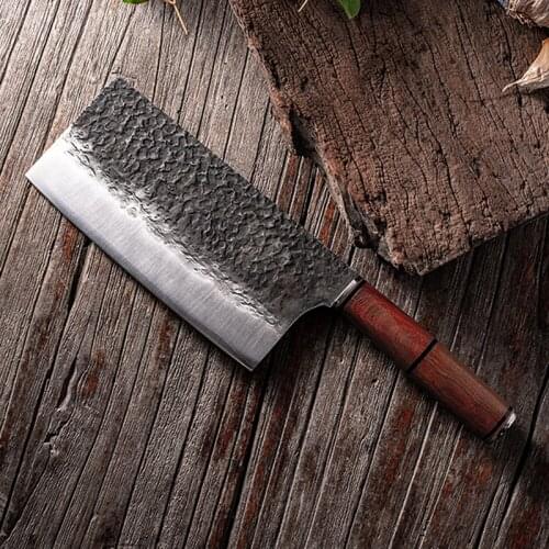 Forged 9Cr18 High Carbon Steel Kitchen Knife Chinese Chef Knife For Cutting Meat Manual Sharp Slicing Knife Kitchen Accessories