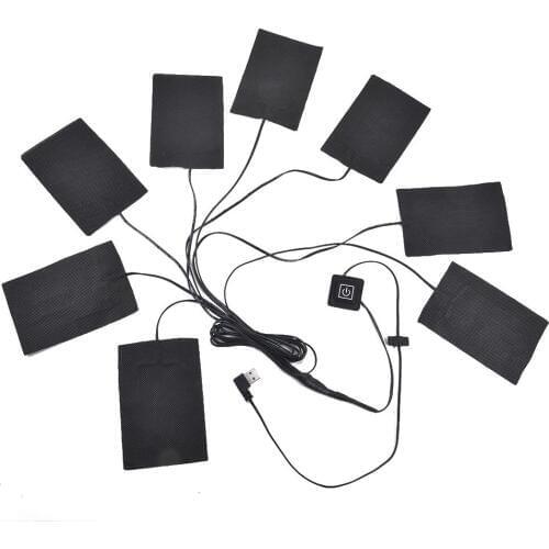 Carbon Fiber Heated Clothes Pad With Adjustable Third Gear Mat Sheet Heater Women Men 8-in-1 USB Electric Clothes Heating Pad