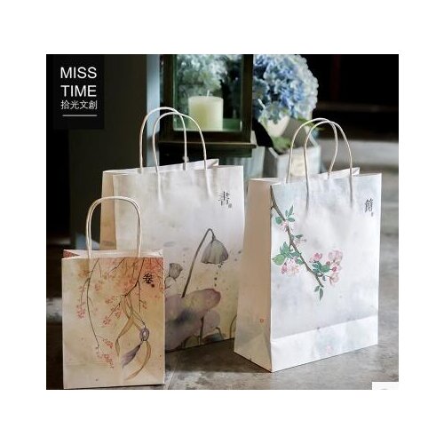 Top selling best product print your logo portable kraft paper bags shopping bag with handle