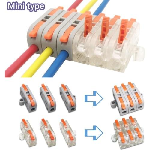 Mini Fast Wire Cable Connectors Universal Compact Conductor Spring Splicing Wiring Connector Push-in Terminal Block PCT-2-1M