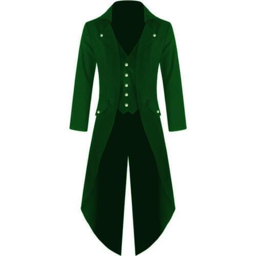 Vintage Men slim Steampunk Tailcoat Male long Windbreaker Plus Size 4XL Mens Trench Single Breasted Gothic coat X9106