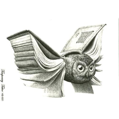 Professor Owl Waterproof Temporary tatoos men fake tattoo owl Ph. D. tatouage temporaire women