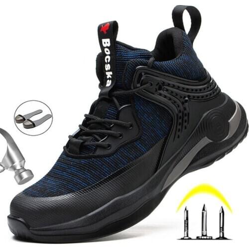 New Safety Shoes Men Steel Toe Cap Work Shoes Mens Boots Puncture-Proof Work Boots Sneakers Breathable Men Safety Boots Winter