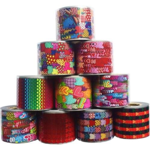 10Roll Love Series Designer Nail Foil Set Flower Leaves Transfer Stickers Decoration Rose Heart Print Nail Art Manicures Wraps