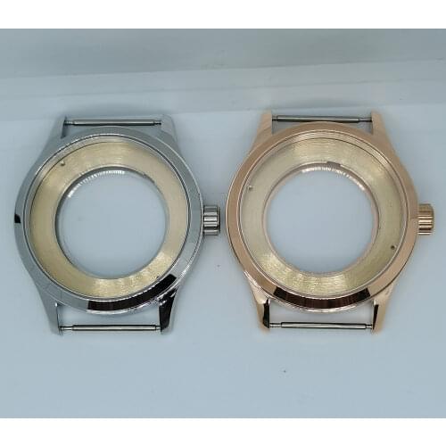 New 42MM Watch Part Cases Stainless Steel Synthetic Sapphire Glass Fit Miyota8215 ST16 Eta2836 2824 Automatic Movement