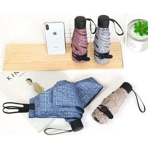 New portable mens umbrella mini pocket bear umbrella UV protection rain folding ladies small 50 percent sun umbrella sale 3