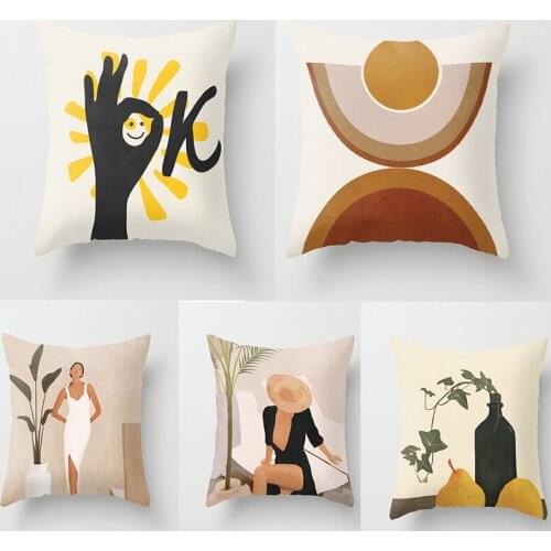Pillow Printing Animated Cartoon Pillowcase Sofa Cushion Cover Office Simple Pillowcase Decorate 40*40