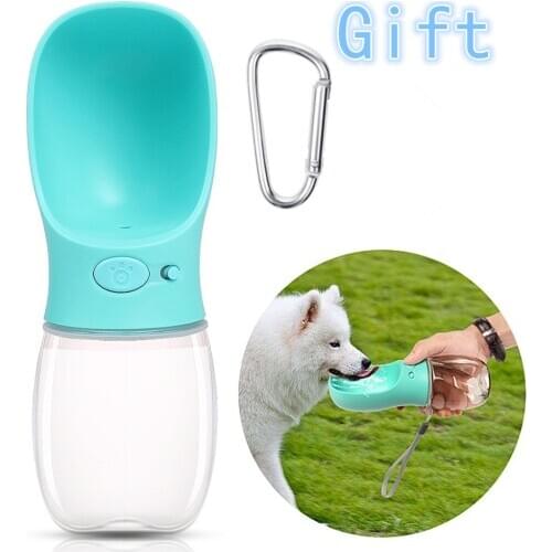 Portable Dog Water Bottle with Lanyard and Buckle Leak Proof Water Dispenser Drink Bottle Pet Outdoor Drinking Cup 350ML