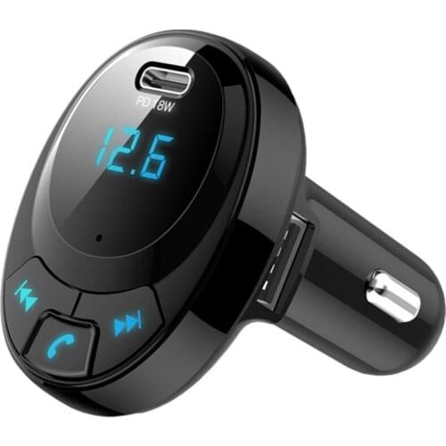 Dropshipping Car FM Transmitter Blue-tooth Transmiter 3.1A USB+PD 18W Car Charger Adapter MP3 Player for Car Motorcycle Lighter