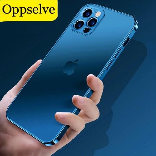 Luxury Classic Square Frame Plating Case for iPhone 11 Pro Max 12 SE X XR XS 7 8 6 6S Plus Case Soft Clear Back Cover Capinhas
