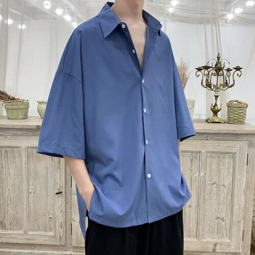 Shirt Men And Women Summer Korean Fashion Short Sleeve Streetwear Tidal Current College Solid Color With Money New Arrivals