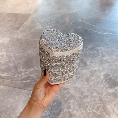 Sparkling Ins Jewelry Storage Box Crystal 4 Layers Rotatable Multifunctional Dustproof Make Up Organizers Earring Jewelry Tray