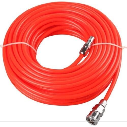 5*8mm High Pressure Flexible Air Compressor Hose with Male/Female Quick Connector 15M Red Pneumatic Hose