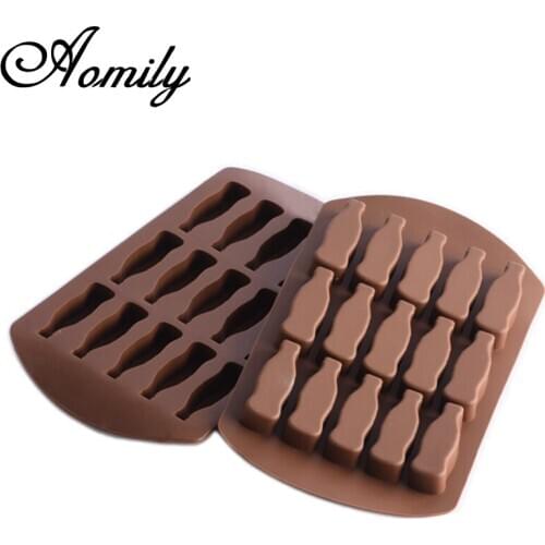 Aomily Cute Bottle Shaped Silicone Soap Candy Fondant Chocolate Ice lattice Mould Silicone Chocolate Cookies Cake Funny Mold
