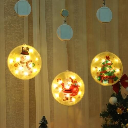 New Christmas Lights LED String Lights Color Painting Hanging Lights Room Decoration Lights Disc Copper Wire Curtain Lights