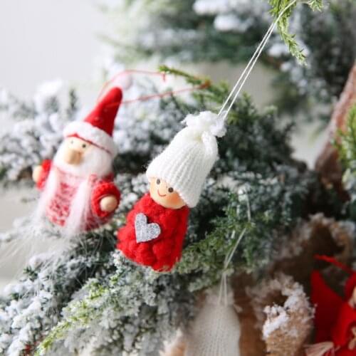 2pcs Merry Christmas Ornament Angel Dolls Xmas Tree Decor Hanging Elf Pendant Christmas Home Decorations New Year Kid Gift Noel