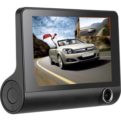 4" 1080P Three Lens Vehicle Camcorder Car DVR Dash Cam Camera Night Vision / G-sensor / Motion Detection / Loop Recording