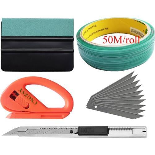 Car Wrap Vinyl Tools Vehicle Window Tint Kit Knifeless Tape Suede Felt Squeegee Solar Film Cutter Utility Knife and Blades K116