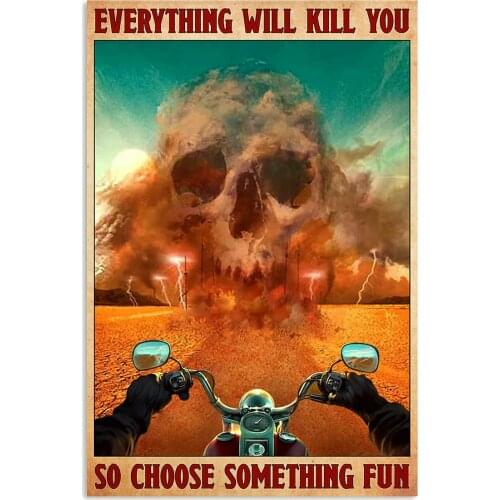 Choose Something Fun Biker Metal sign Plaque Metal Vintage Tin Sign Retro Poster Signs