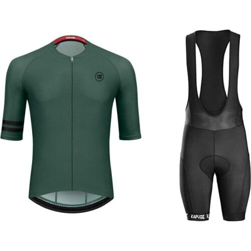 KAPVOE High Quality MENS Bib Short Sleeve MTB Bicycle Clothes Breathable Sportwear Cycling Jersey Set Cycling Jersey For Men