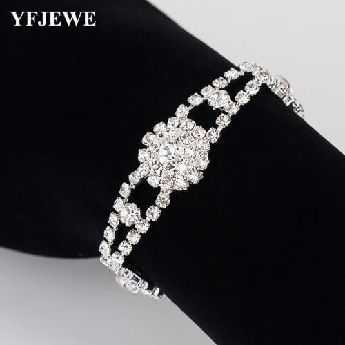 YFJEWE Women Wholesale Braslet Linked Jewelry Bracelets Silver Color Chain Link Bracelets For Girl Wedding Christmas Gifts B181