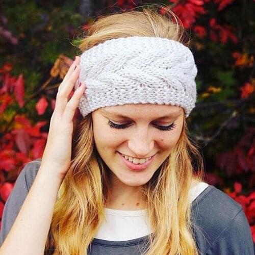 Womens Twist Knit Headband Fashion European And American Style Casual Solid Color Autumn Winter Warm Stretch Sports Hairband