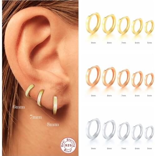 CANNER Pendientes Brincos 925 Stamp Sterling Silver Hoop Earring Round Circle Earrings For Lovers' Valentines Day Jewerly Gift