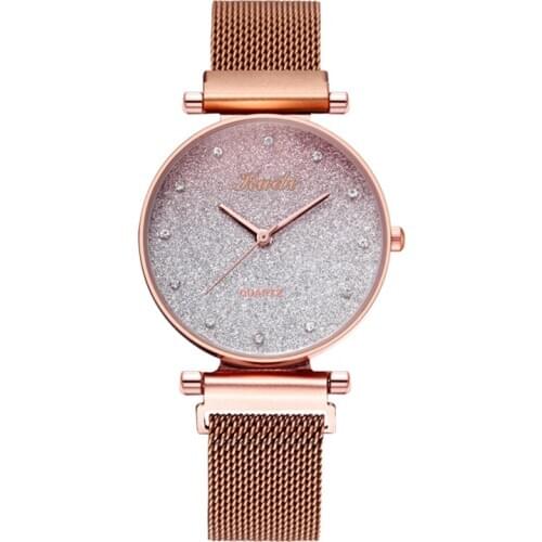 Reloj Mujer Luxury Starry Sky Women Watches Gradient Color Gold Magnetic Lonesone Mesh Ladies Watch Fashion Dress Wristwatch