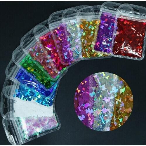 1Pc Butterfly Nail Art Stickers 3D Butterfly Glitter Nail Sequins Sparkle Laser Butterfly Nail Decals Holo Acrylic Tips Kit BZY1