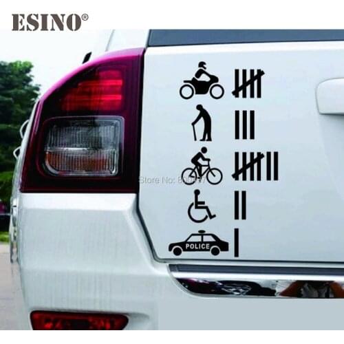 10 x Car Styling Funny Car Traffic Collision Accident Decorative Vinyl Creative Reflective Sticker Car Body Personalized Decal