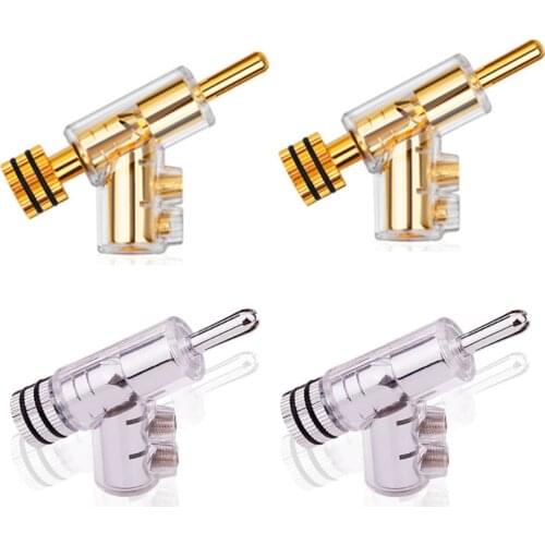 100% High Quality Banana Plug Connector Gold/Rhodium Self-Locking Speaker Cable Banana Terminal Socket Adapter Audio Amplifier