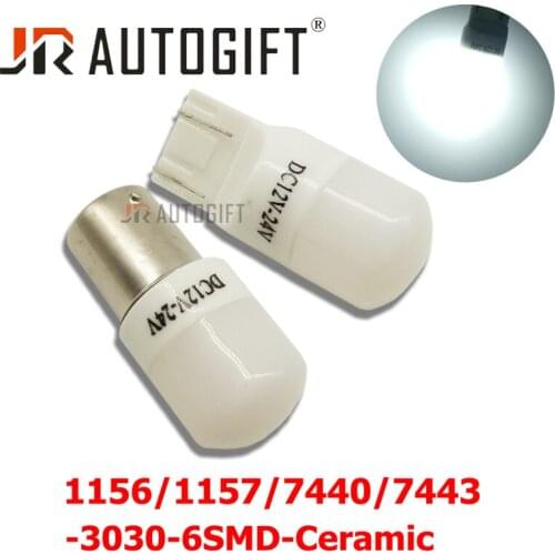 2x 12-24V S25 T20 1157 BAY15D P21/5W Ceramic 3030 LED Bulb 1156 BA15S P21W 7440 7443 Car Light DRL Daytime Running Reverse Lamp