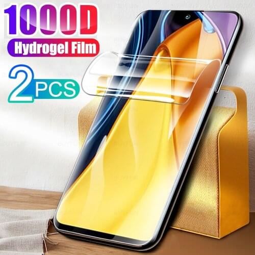 2pcs xiomi poco m3 pro hydrogel film anti-scratch screen protectors film not glass for xiaomi poco m3 m 3 pocom3 pro m3pro 5g
