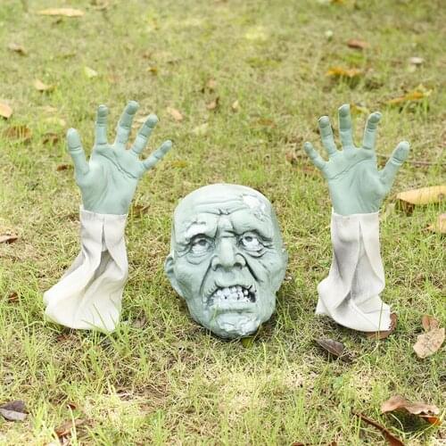 3pcs Lawn Zombie Hands Scary Halloween Decorations with 15cm Ground Insert Stake for Garden Spooky House Ornament Sculpture