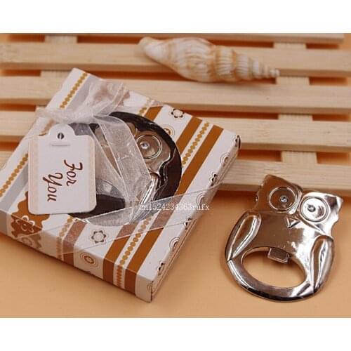 50pcs Stainless Steel Bottle Opener Owl Shaped Bottle Beer Opener Kitchen Gadgets Tools Wedding Gift Party Decor