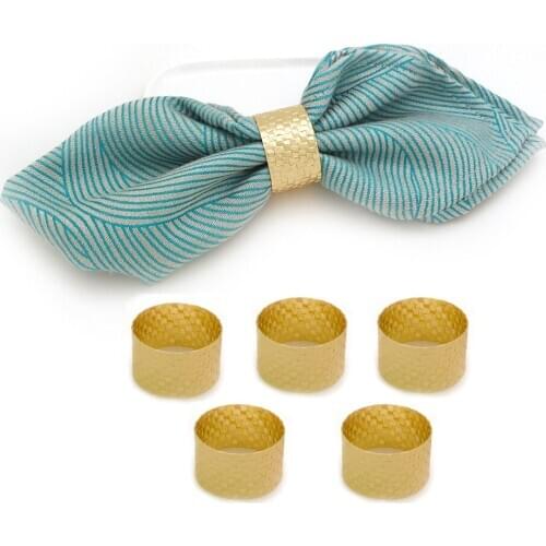 6Pcs/Set Gold Square Pattern Napkin Rings For Table Decor Wedding Party Wide Napkin Holder Buckles Handmade Hotel Supplies