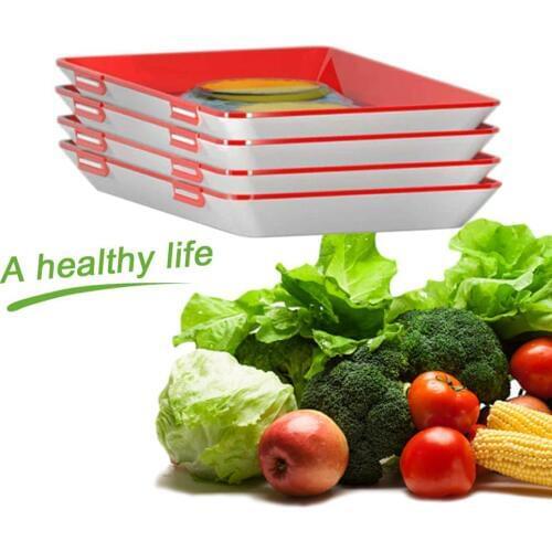8pcs Clever Tray Creative Kitchen Items Food Container Set Food Fresh Storage Microwave Cover Food Preservation Tray Dropship